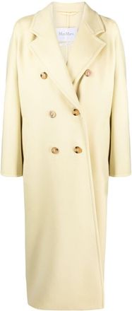 Max Mara double-breasted wool-blend coat - women - Virgin Wool/Cashmere - 44 - Yellow