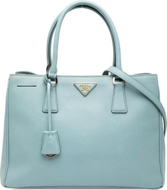 Prada Pre-owned Handbags, female, Blue, Size: ONE SIZE Pre-owned Structured Leather Handbag