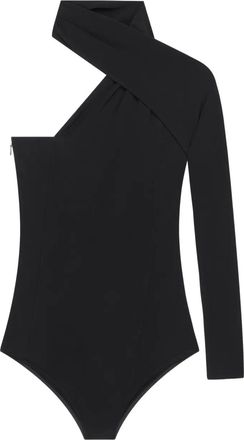Courrèges one-shoulder twisted bodysuit - Black