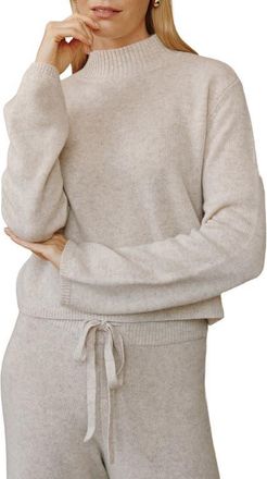 Bella Dahl Wool & Cashmere Mock Neck Sweater in Ivory Oat at Nordstrom, Size X-Small
