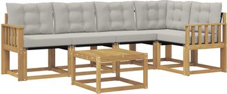 vidaXL Conjunto De Sof&aacute;s De Exterior 6 Uds. Blanco Y Gris Claro Vidaxl