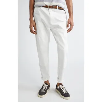 Eleventy Stretch Cotton Carpenter Pants in 01 White at Nordstrom, Size 30