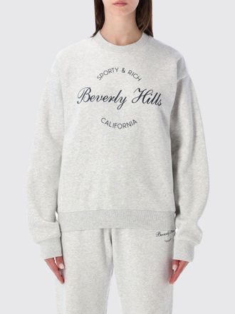 Sporty & Rich Felpa girocollo in cotone con logo a contrasto