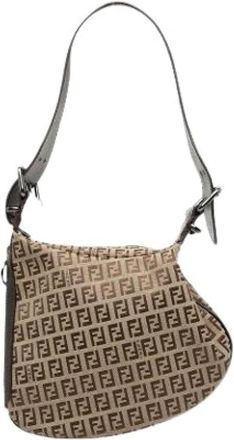 Fendi Pre-owned Vintage Schoudertas - Dames - Vintage Schoudertas - Beige - ONE Size - Leer - Vintage