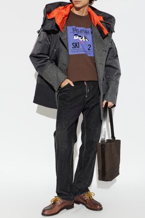 Dsquared2 Insulated Coat With Stand-up Collar, Mens, Grey