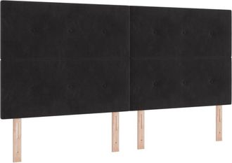 vidaXL Headboard Wall-mounted with Headboard Black 200 cm Velvet Vidaxl