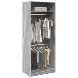 Berkfield Home Wardrobe Grey Sonoma 80x50x200 cm Engineered Wood | Size: 80 x 50 x 200 cm