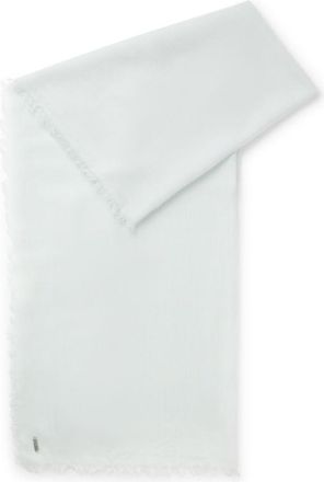 BOSS Lightweight wool scarf with fringed trims