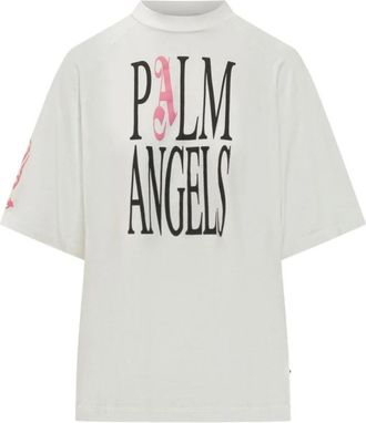 Palm Angels Flame T-shirt - Dames - T-shirts - Beige - S - Tops