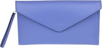 Girly HandBags Womens Italian Genuine Leather Envelope Clutch Bag (Cornflower Blue)