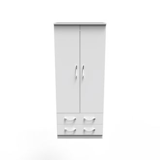 Welcome Furniture Alton Ready Assembled 2 Door 2 Drawer Wardrobe in White Matt - Welcome Furniture | TJ Hughes
