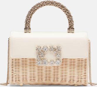 Roger Vivier Borsa Jewel Efflorescence Mini in rattan