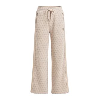 Guess 4G Allover Jacquard Lange Broek - Dames - Broeken - Beige - Maat: S Poliester