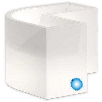 Monacis Monacis - Jardinera De Resina Luminosa Lampara Rectangular 80x80x35x72x72x27 Cm Mod. Flowerpot Angular Led Luz Azul