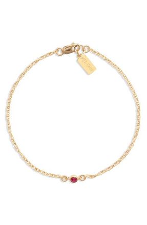Set & Stones Cubic Zirconia Birthstone Pendant Bracelet in Gold /January at Nordstrom