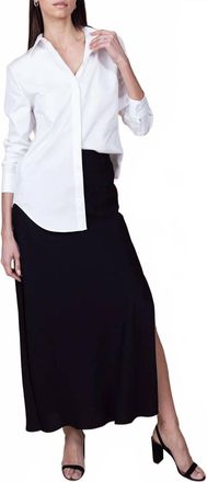 Brandon Maxwell Mira Boyfriend Button Down Split Back Shirt In White