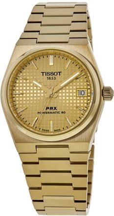 Tissot PRX Powermatic 80 Automatic Champagne Dial Gold PVD Steel Womens Watch T137.207.33.021.00