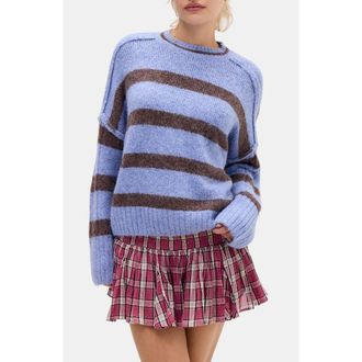 BDG Oslo Stripe Crewneck Sweater in Blue Stripe at Nordstrom Rack, Size Small
