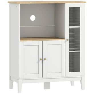 HOMCOM Aparador para microondas 80x35x97 cm blanco
