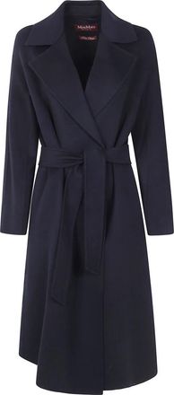 Max Mara Mstcles Klassieke Jas - Dames - Jas met riem - Zwart - 2XS - Wol - Jassen