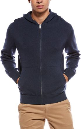 Vince Blue Modern Full Zip Wool-Blend Hoodie