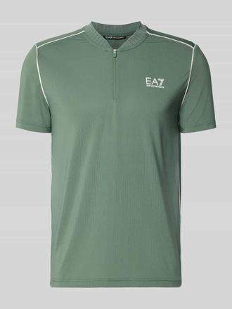 Emporio Armani Regular Fit T-Shirt mit Stehkragen in Gruen, Gr&ouml;&szlig;e XXXL