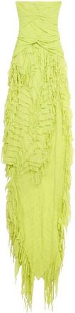 Blumarine Ruched Ruffled Maxi Dress