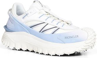 Moncler Mens Sneakers Blue-White Multicolour Cotton Trainers
