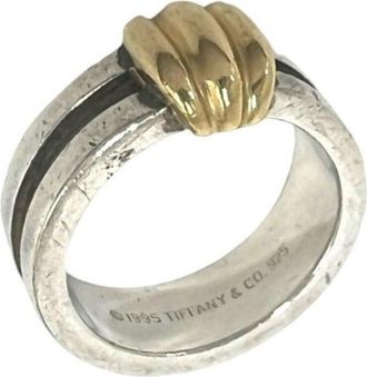 Tiffany & Co. Gold Silver Yellow Gold (18K) Silver 925 Band Ring (Pre-Owned)