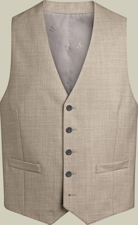 CHARLES TYRWHITT Ultimate Performance Sharkskin Waistcoat - Limestone Size w38 by Charles Tyrwhitt