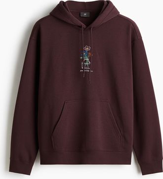 H&M Bedruckter Hoodie in Oversized Fit - Purple