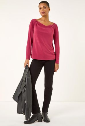 Roman Cowl Neck Premium Stretch Top