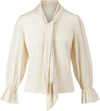 Zusss Dames, Blouses & Shirts, Beige, Maat: L Satijn