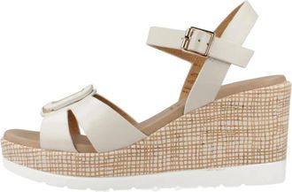 Repo Platform Sandaal - Dames - Sleehakken - Beige - 36 EU - Leer - Schoenen