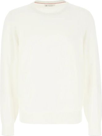 Brunello Cucinelli M2900100 Co 312 Ronde hals Truien - Heren - Ronde hals truien - Beige - XL - Truien & Vesten
