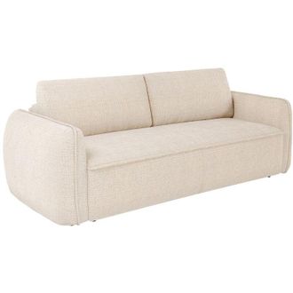 Vente-Unique Divano letto 3 posti express tessuto ciniglia beige - Letto 140 cm - Materasso 13 cm - SELIVO di Maison C&eacute;phy