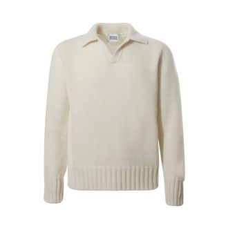 Alpha Studio Camisa Polo de Lana de Corte Regular - Knitwear - Hombre - Beige - 2XL