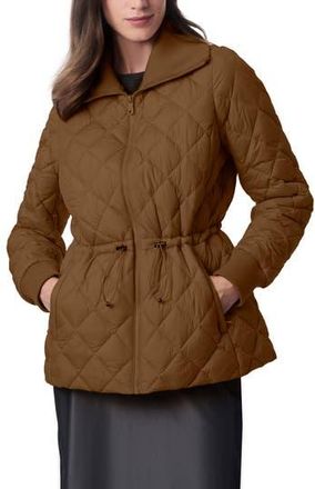 Bernardo Drawcord Waist Quilted Puffer Coat in Camel at Nordstrom Rack, Size Xx-Large