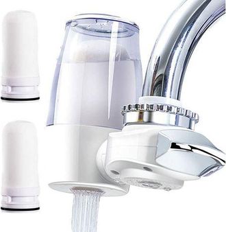 OEM Filtro De Agua Para Grifo, Filtro Para Grifo De Cocina, Filtro Antical Para Grifo, Agua Purificada De Grado 8, Con 2 Elementos Filtrantes, Cuerpo Tran