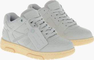 Off-white Sneakers Basse GLOVE in Pelle con Suola a Contrasto Off-White