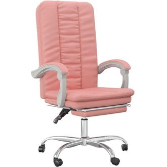 vidaXL Silla De Oficina Reclinable Cuero Sint&eacute;tico Rosa Vidaxl