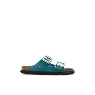 Birkenstock Sliders, female, Green, Size: 12 US Arizona Droplet Buckle