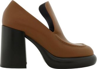 Burberry Leather Wedge 120mm Heel Loafers, Brand Size 40 ( US Size 10 )