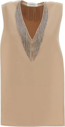 Sportmax Geometric Sleeveless Top - Dames - Tunieken - Beige - M - Overhemden