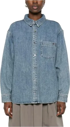 Low Classic Giacca Camicia in Denim - - Blouses & Shirts - Donna - Blu - S