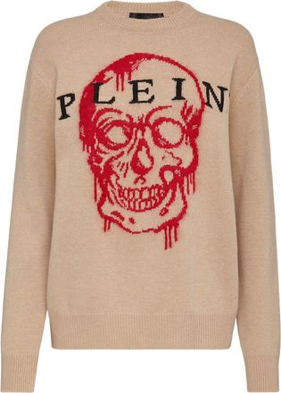 Philipp Plein Pullover Round Neck LS Intarsia Skull