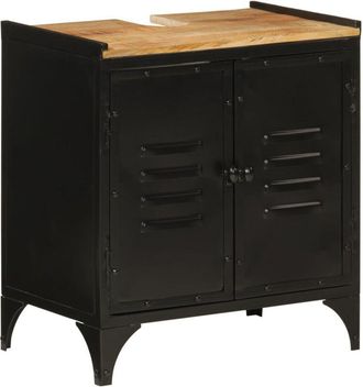 vidaXL Armario de lavabo de baño hierro y madera mango 55x35x60 cm vidaXL