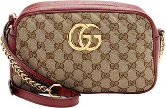 Gucci Beige Matelasse Gg Canvas Gg Marmont Small Camera Bag (Authentic Pre- Loved)