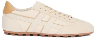 Hogan Womens Low-Top Sneakers Olympia Suede Beige Leather Trainers