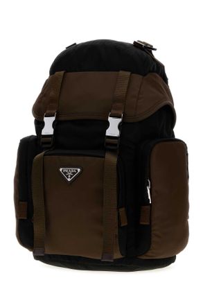 Prada Mens Two-Tone Re-Nylon Backpack Nero+bruciato 1 Zaini
